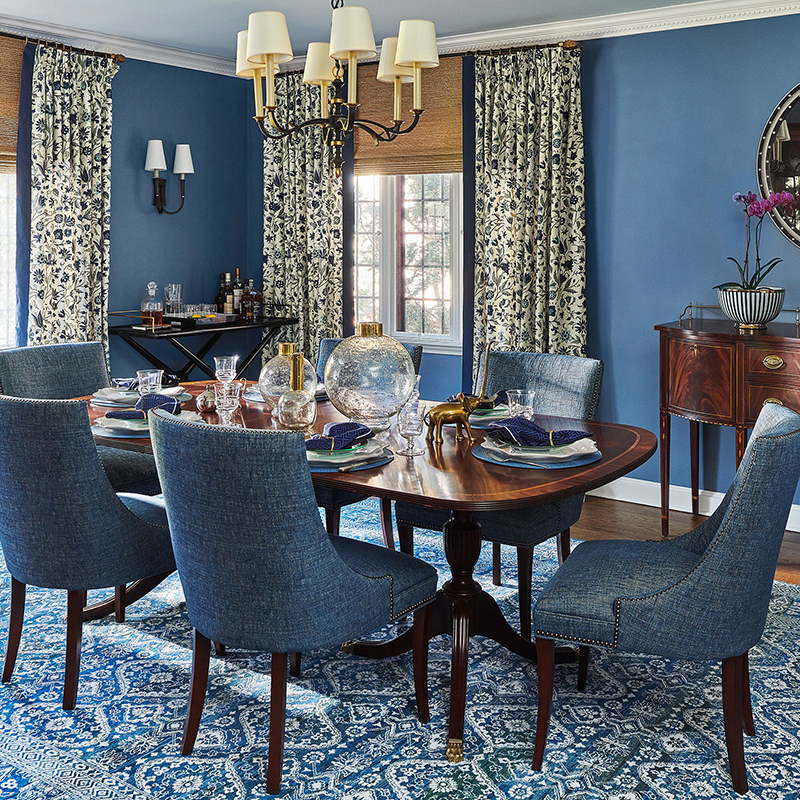 Classic Blue Makeover Dining Room - Katheryn Cook Interiors